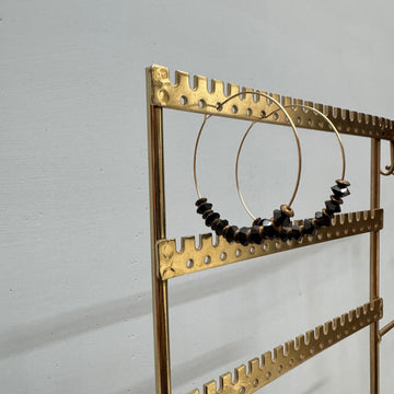 BLACK BEEDS CIRCLE HOOP EAARINGS