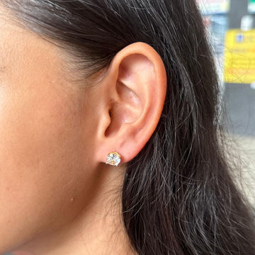 SOLITAIRE 18K GOLD PLATED EARRING