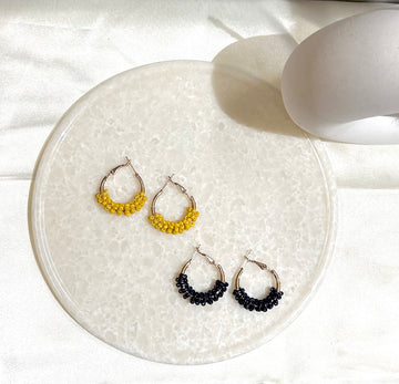 BEADED HOOP EARRINGS