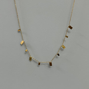 STRIP GEOMETRIC SQUARE TASSEL CHARMS CHAIN CHOKER