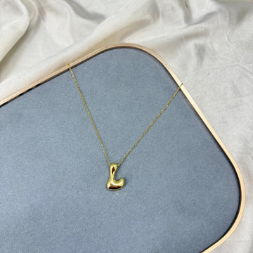 CHUNKY INITIAL BUBBLE LETTER NECKLACE