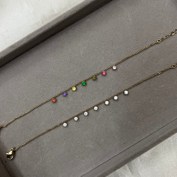 DAINTY GEMSTONE CHAIN BRACELET
