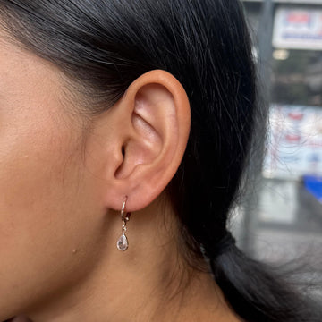 GILDED DROP HOOP EARRINGS