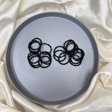 BLACK TELEPHONE CORD RUBBER BANDS