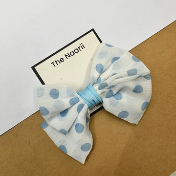 BLUE & WHITE POLKA DOT BOWS