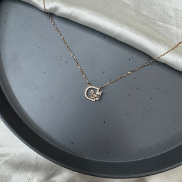 INITIAL D WITH BUTTERFLY NECKLACE