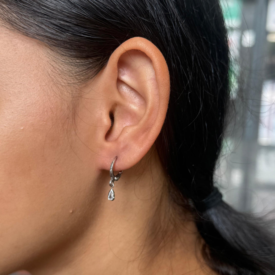 GILDED DROP HOOP EARRINGS
