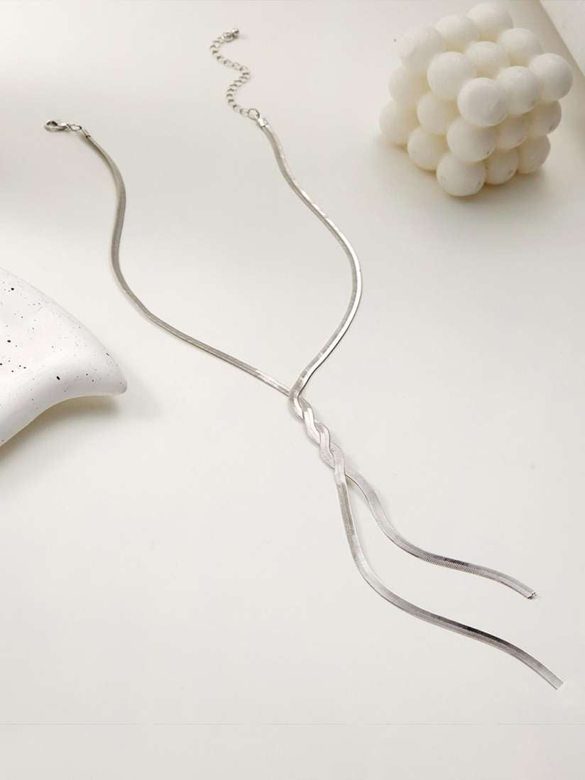 FLAT SNAKE LONG CHAIN NECKLACE