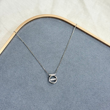 ROUND WITH DIAMOND SLIVER NECKLACE