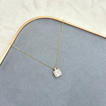 SQUARE SOLITAIRE CHAIN - 18K Gold Plated