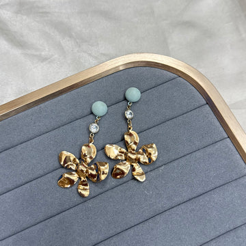 BLUE DROP FLORAL EARRINGS