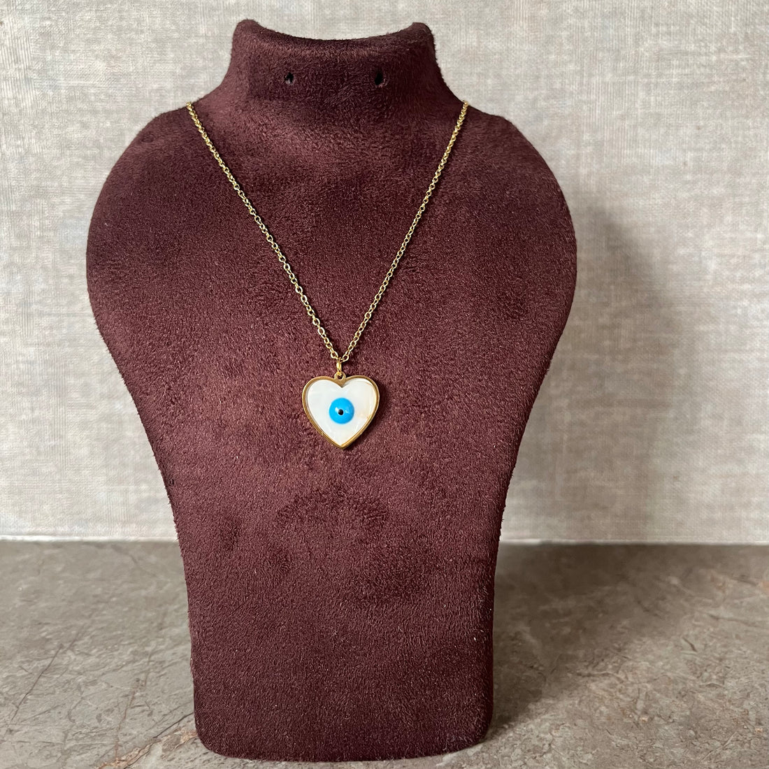 HEART EVIL EYE CHAIN - 18K Gold Plated