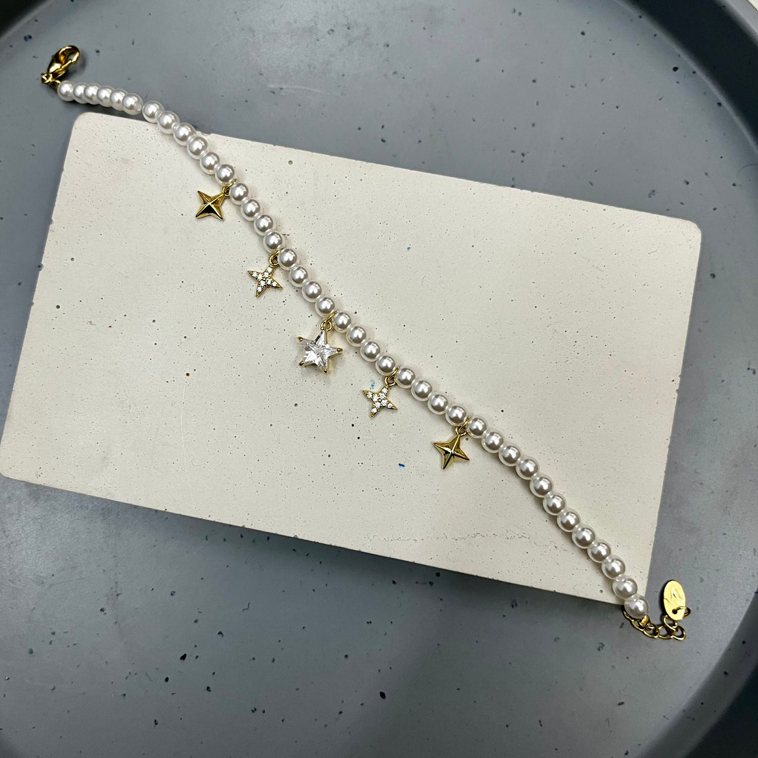 STAR PEARL CHAIN BRACELET