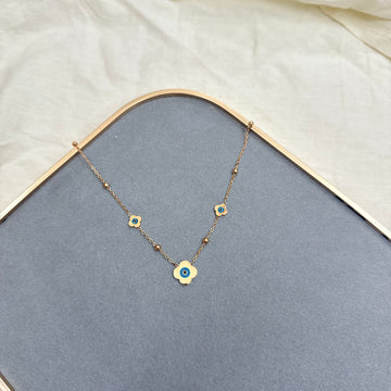 CLOVER EVIL EYE DECOR NECKLACE