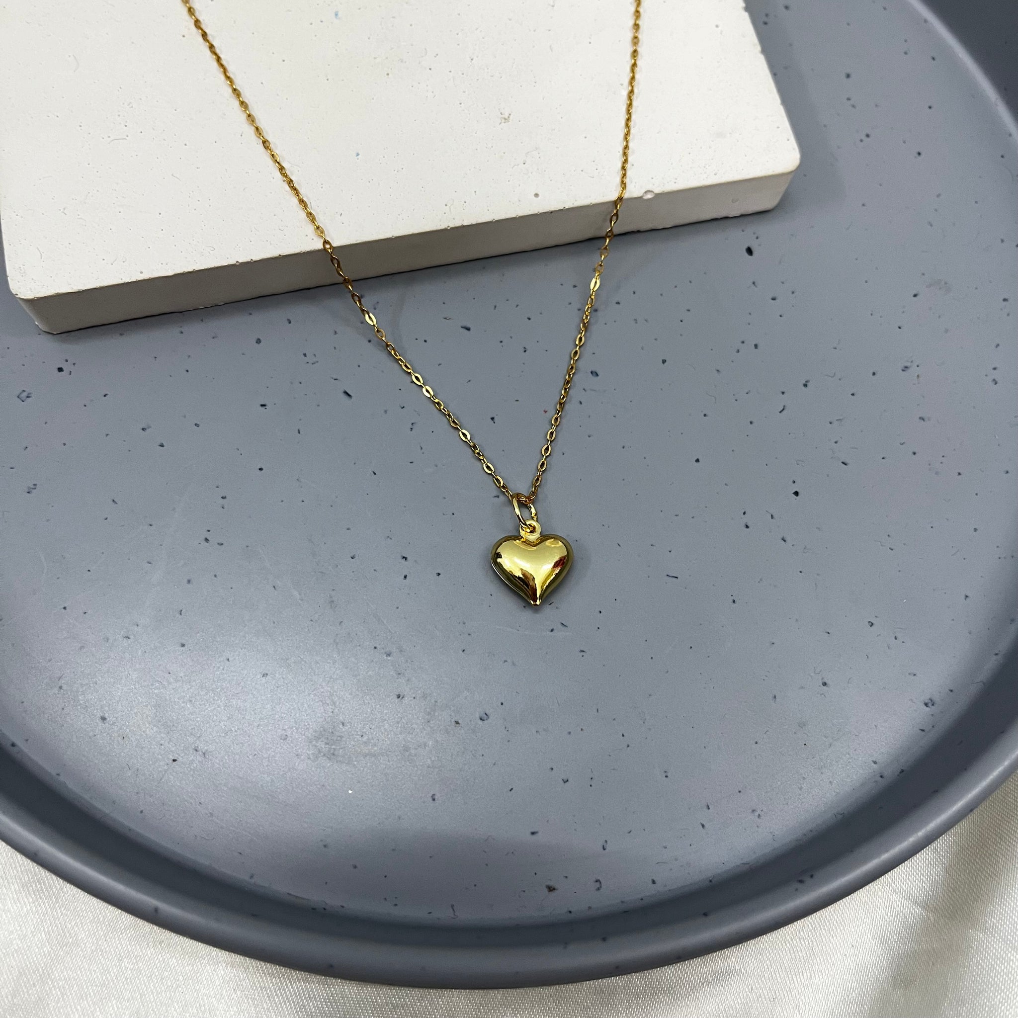 SMALL RUBANS HEART 18K GOLD PLATED NECKLACE