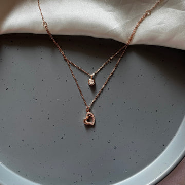 HEART ROSEGOLD PLATED NECKLACE