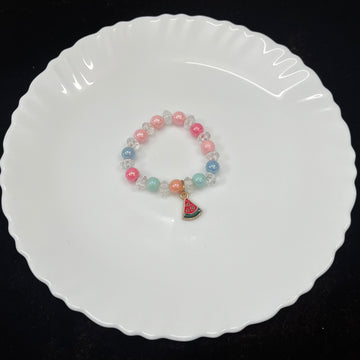 WATERMELON CHARM CRYSTAL BEADS BRACELET