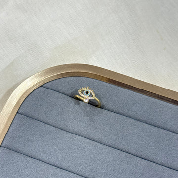 EVIL EYE 18K GOLD PLATED RING
