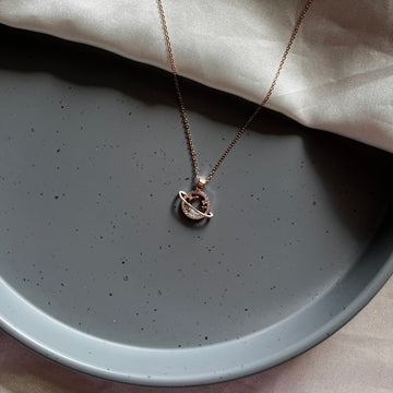 CELESTIAL PLANET ROSEGOLD PLATED NECKLACE