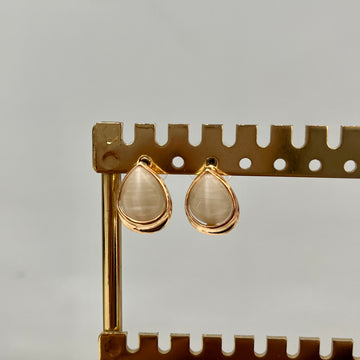 MOTHER OF PEARL TEARDROP STUD EARRINGS