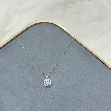 SILVER PLATED SQUARE PENDANT NECKLACE
