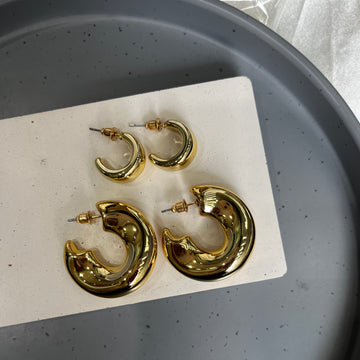 HOLLOW CIRCLE CHUNKY HOOP EARRINGS