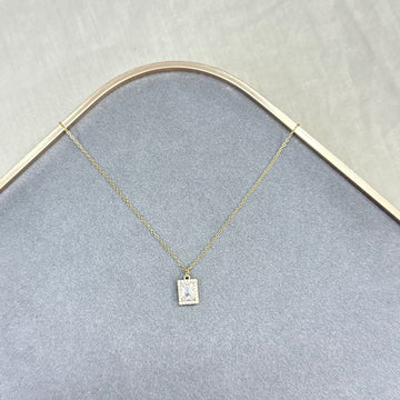 RECTANGLE SOLITAIRE CHAIN - 18K Gold Plated