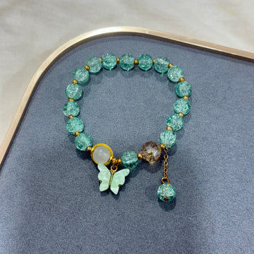 BUTTERFLY BEADS CRYSTAL BRACELET WITH BOX