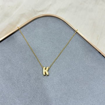INITIAL BUBBLE LETTER NECKLACE