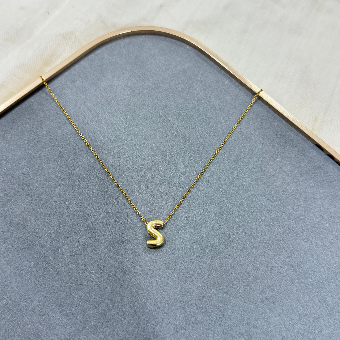 INITIAL BUBBLE LETTER NECKLACE