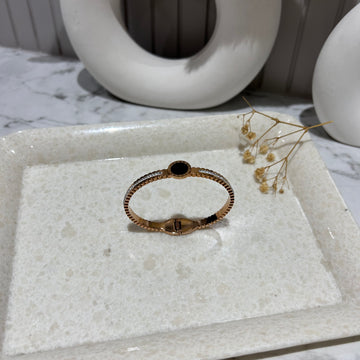 ROMAN NUMERAL HINGED BANGLE KADA