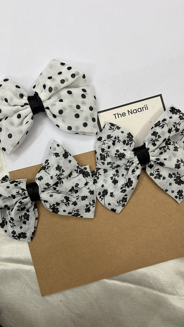 BLACK WHITE BOWS