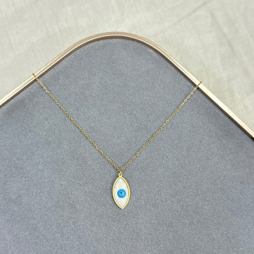 VERTICAL EVIL EYE CHAIN - 18K Gold Plated