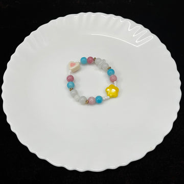 CANDY-COLORED HEART SHAPED BEADS BRACELET