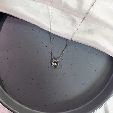 ROUND WITH DIAMOND SLIVER NECKLACE