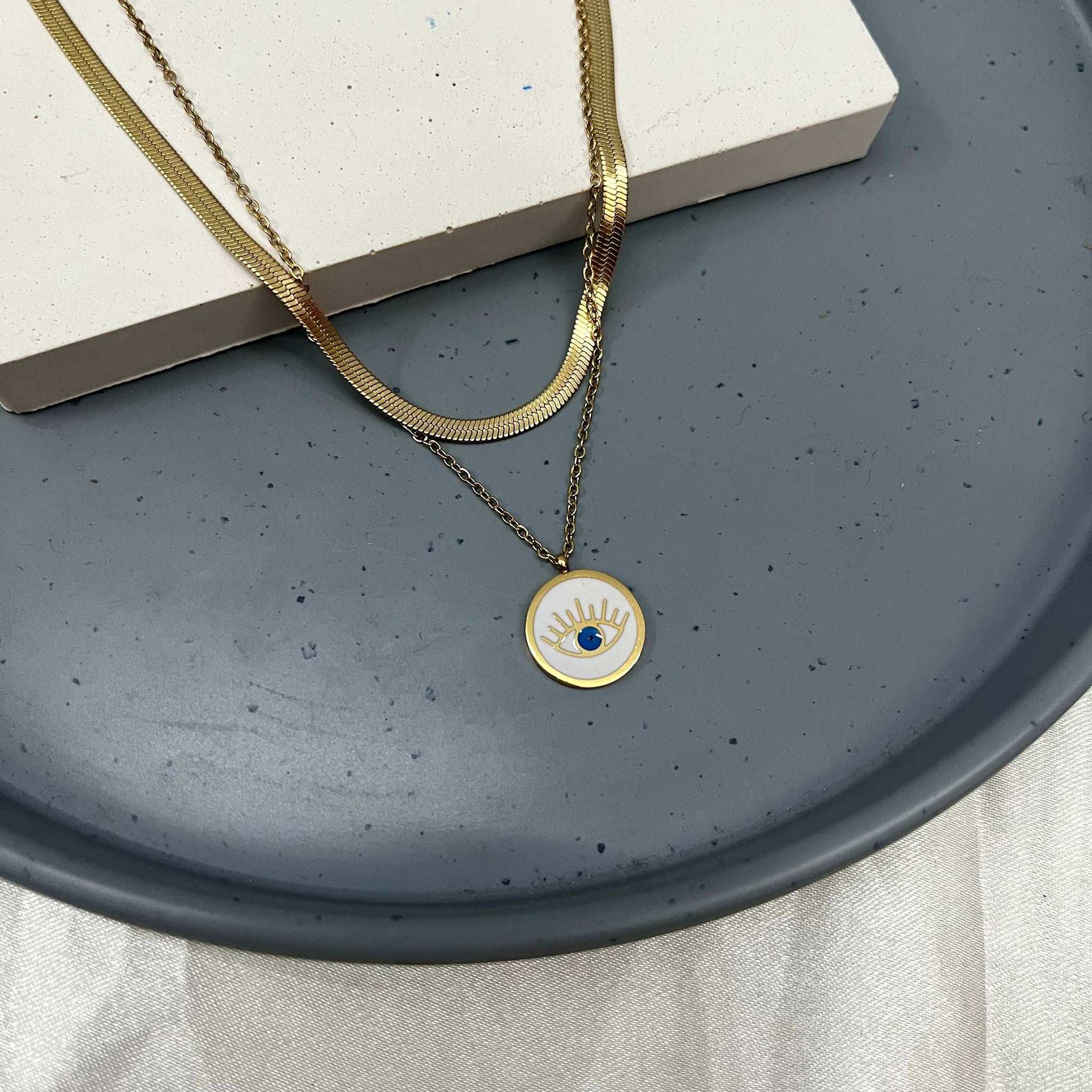 EVIL EYE LAYERED NECKLACE