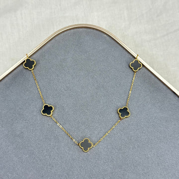MOTHER OF PEARL CLOVER STATION NECKLACE