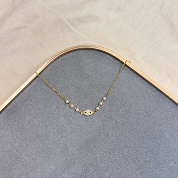 EVIL EYE PEARL CHAIN BRACELET
