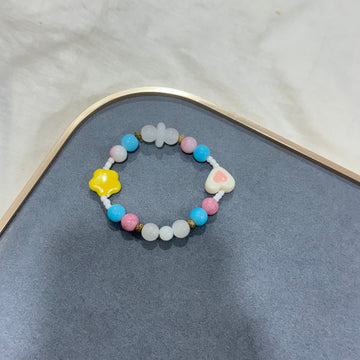 CANDY-COLORED HEART SHAPED BEADS BRACELET