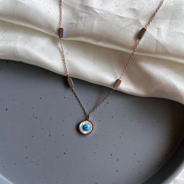 WHITE EVIL EYE CHAIN