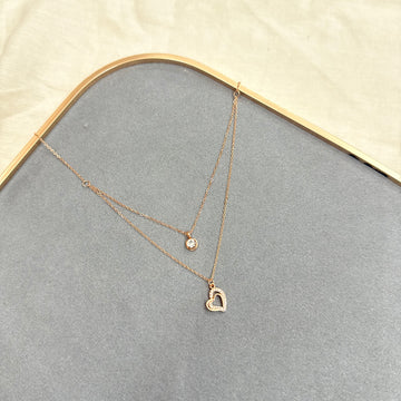HEART ROSEGOLD PLATED NECKLACE