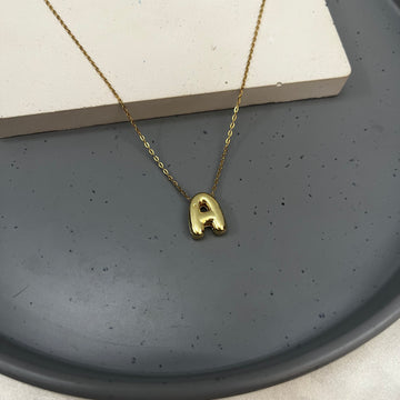 INITIAL BUBBLE LETTER NECKLACE