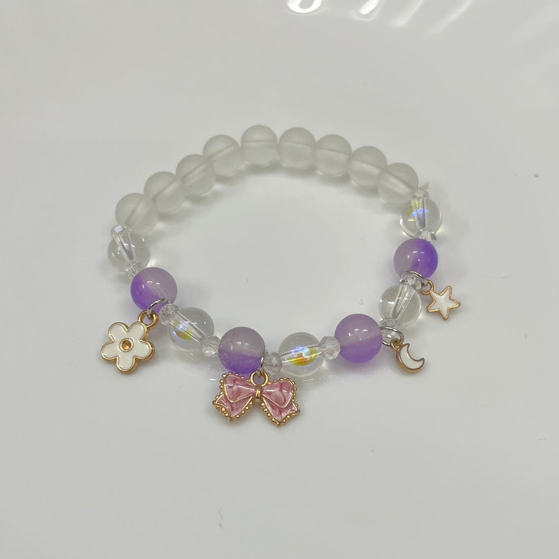 BOW BEADS CRYSTAL BRACELET WITH BOX