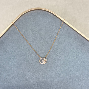 INITIAL D WITH BUTTERFLY NECKLACE