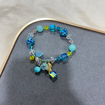 CUBE & ROUND CRYSTAL BRACELETS