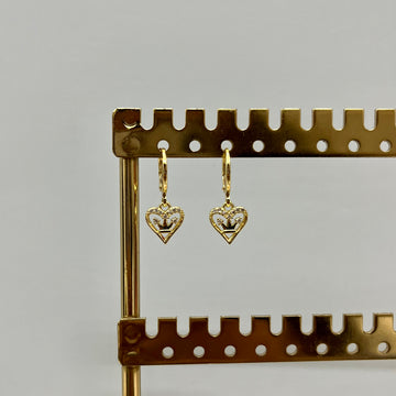 CROWN HEART 18K GOLD PLATED HUGGIES