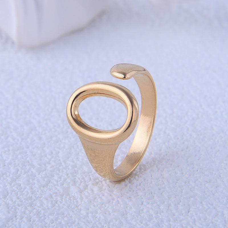 HOLLOW CIRCLE 18K GOLD PLATED RING