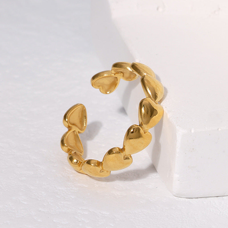 PASSION HEART 18K GOLD PLATED RING