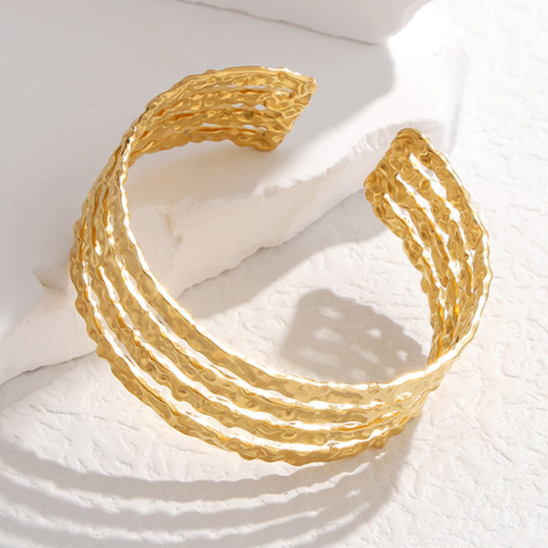 HOT GEOMETRIC 18K GOLD PLATED CUFF BRACELET