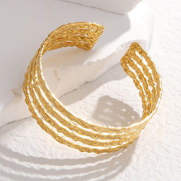 HOT GEOMETRIC 18K GOLD PLATED CUFF BRACELET